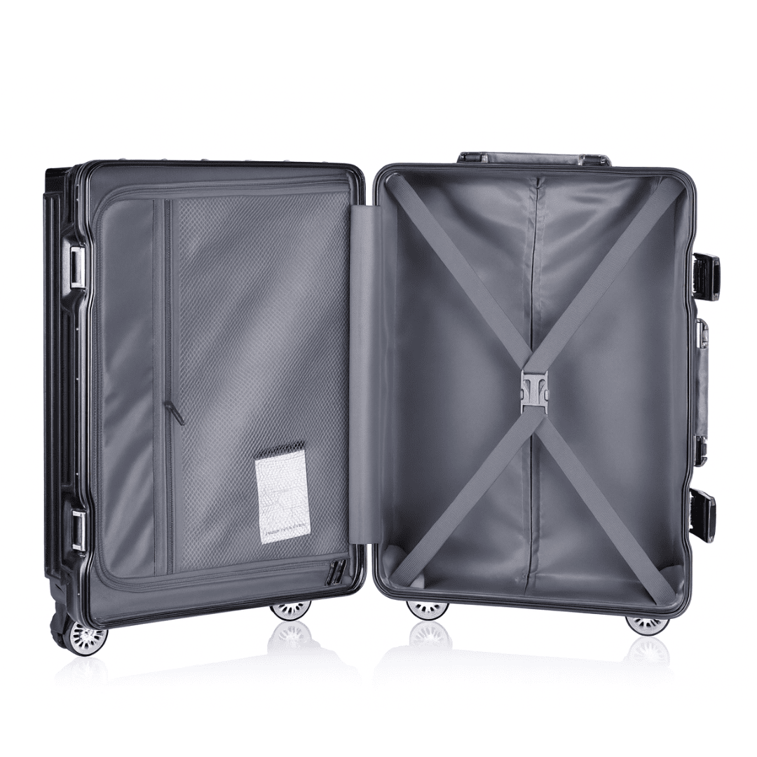 VALIJA LUXOR BLACK / SILVER CARRY ON 20" ABS+PC-4013G TSA AUMAX