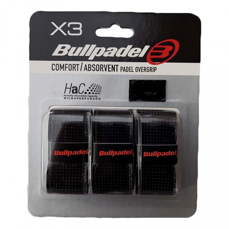 Cubregrip Bullpadel microperforado Comfort/Absorvent Padel blister x 3 unidades