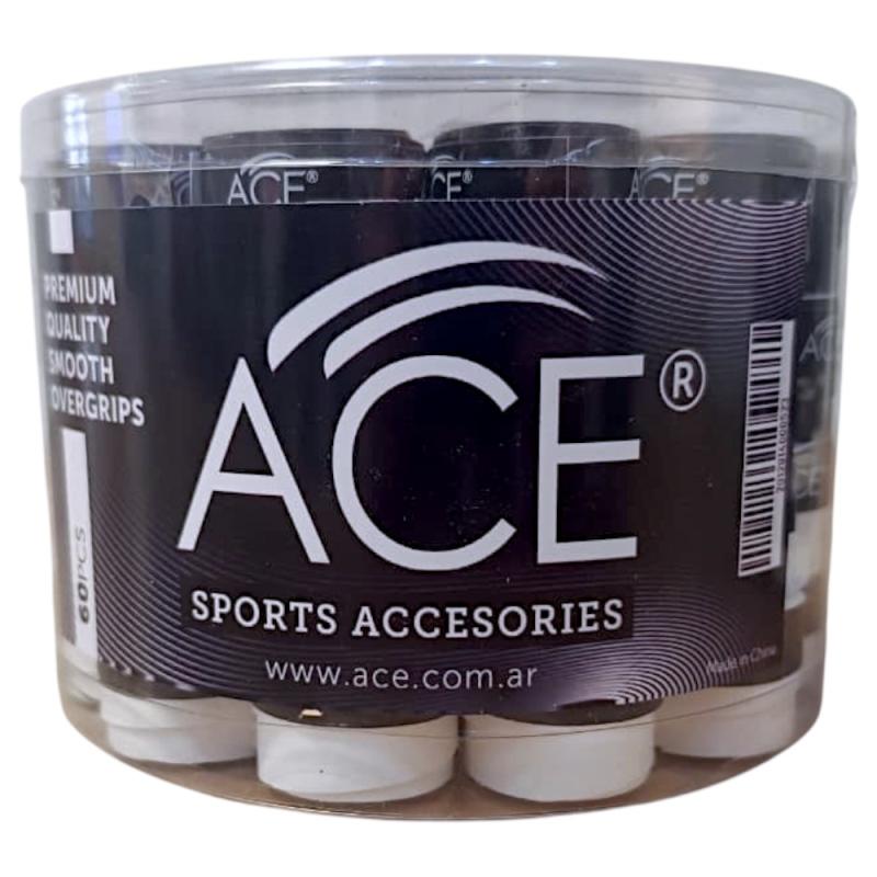 Cubregrips ACE lisos Blanco/Negro caramelera x60 u