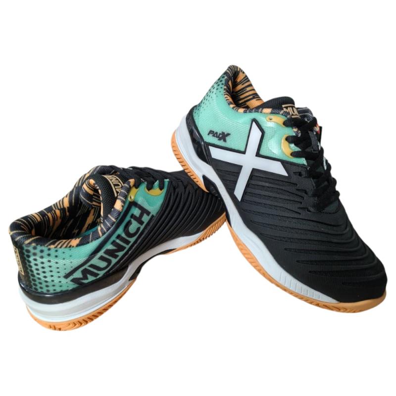 Zapatillas Munich PADX 61 Negro/Turquesa caballero
