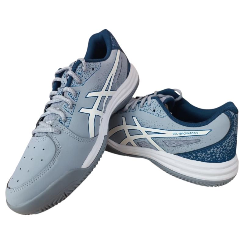 Zapatillas Asics Gel-Backhand 2 Clay Grey Blue-White caballero