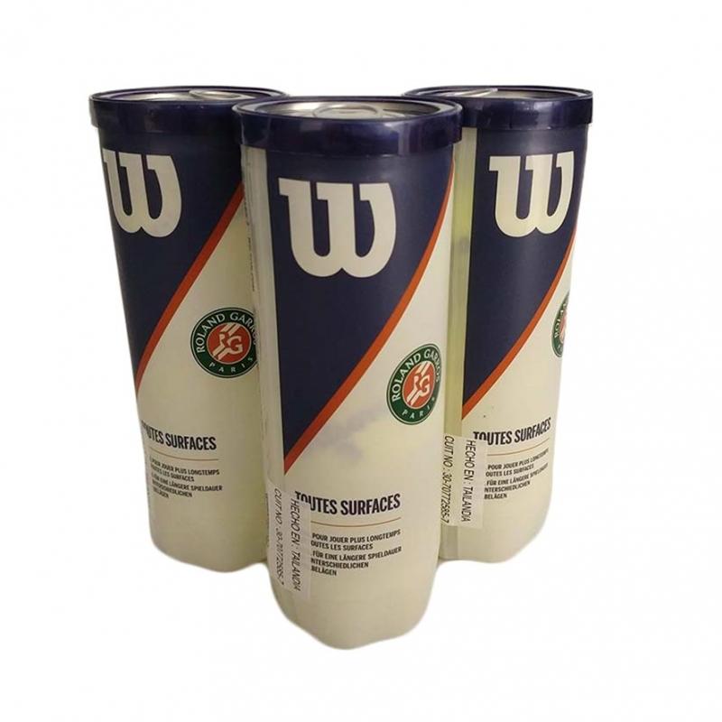 Pelota de tenis Wilson Roland Garros tubo x 3 unidades