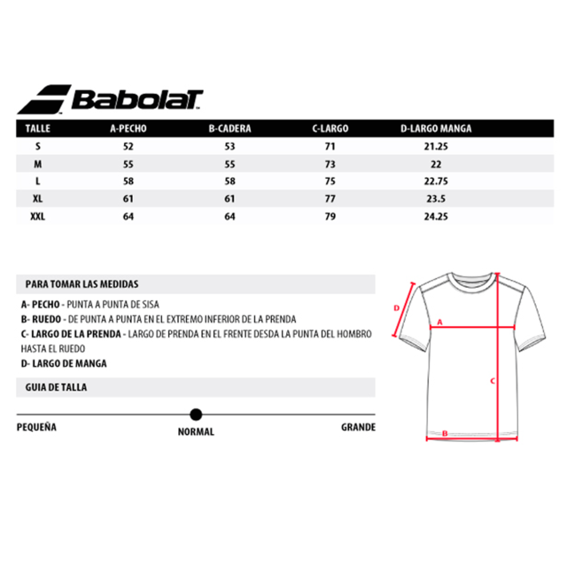 Remera Babolat Court caballero