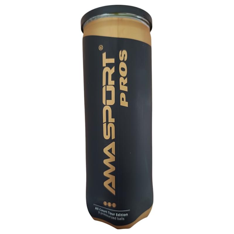 Pelota de padel Amasport Pros tubo x 3 unidades