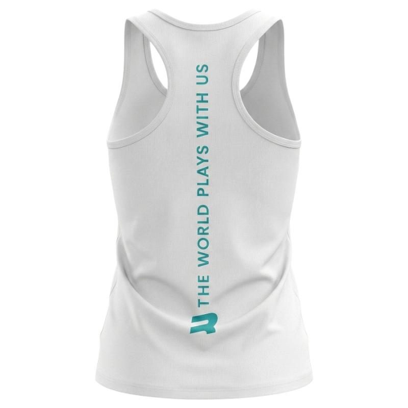 Musculosa Royal Roma dama blanco logo color