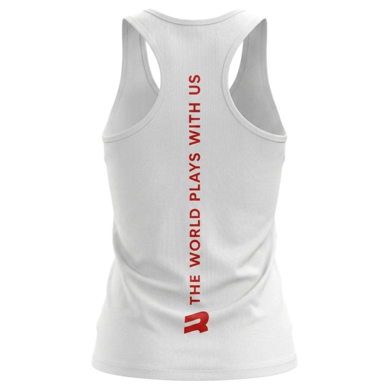 Musculosa Royal Roma dama blanco logo color