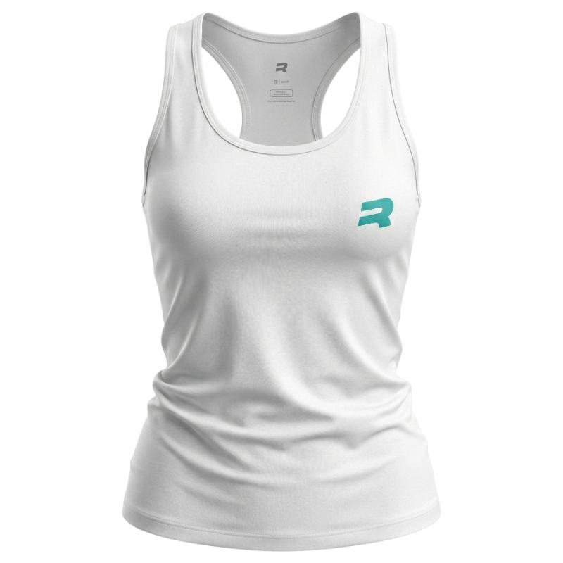 Musculosa Royal Roma dama blanco logo color