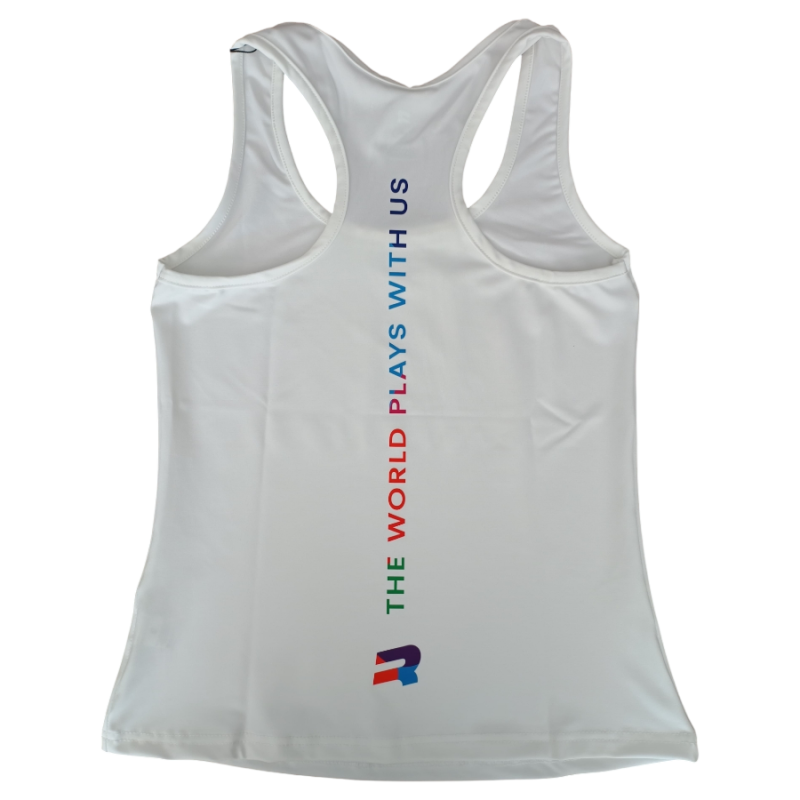 Musculosa Royal Roma dama blanco logo color