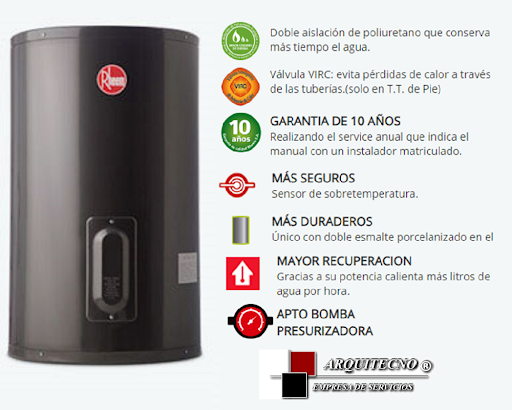 Termotanque Rheem  Eléctrico 85 lts Colgar 220v