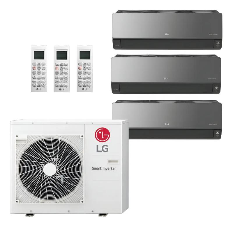 CONJUNTO MULTISPLIT LG ART COOL PARED 2 X 2300 FG + 1 X 3000 FG + COND. LG MULTI F INVERTER -48