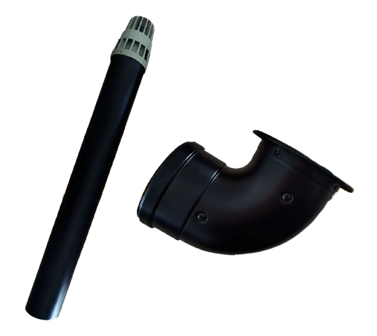 KIT CODO Y TUBO COAX 60/100 TERMIN NEGRO