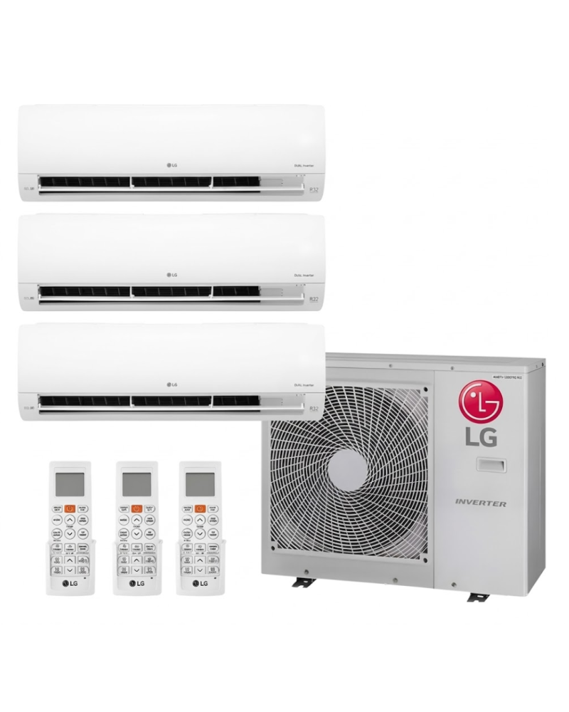 CONJUNTO MULTISPLIT LG BLANCO PARED 2 X 2300 FG + 1 X 3000 FG + COND. LG MULTI F INVERTER -36 9000FRG -R32