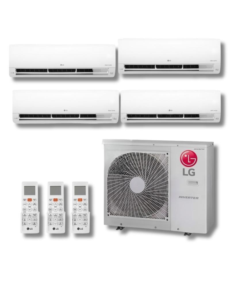 CONJUNTO MULTISPLIT LG BLANCO PARED 3 X 2300 FG + 1 X 4500 FG + COND. LG MULTI F INVERTER -48 12.000 FRG R32