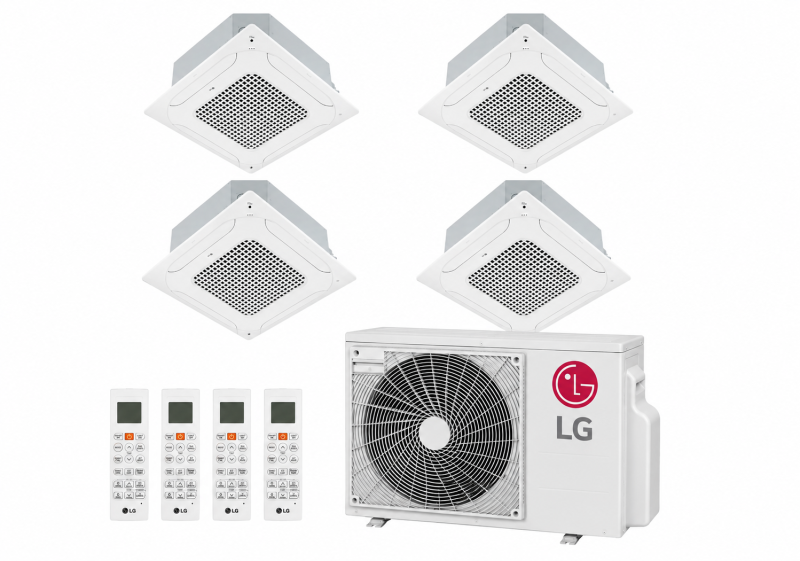 CONJUNTO MULTISPLIT LG CASSETTE 4 X 3000 FG + COND. LG MULTI F INVERTER - 48 12000FRG -R32