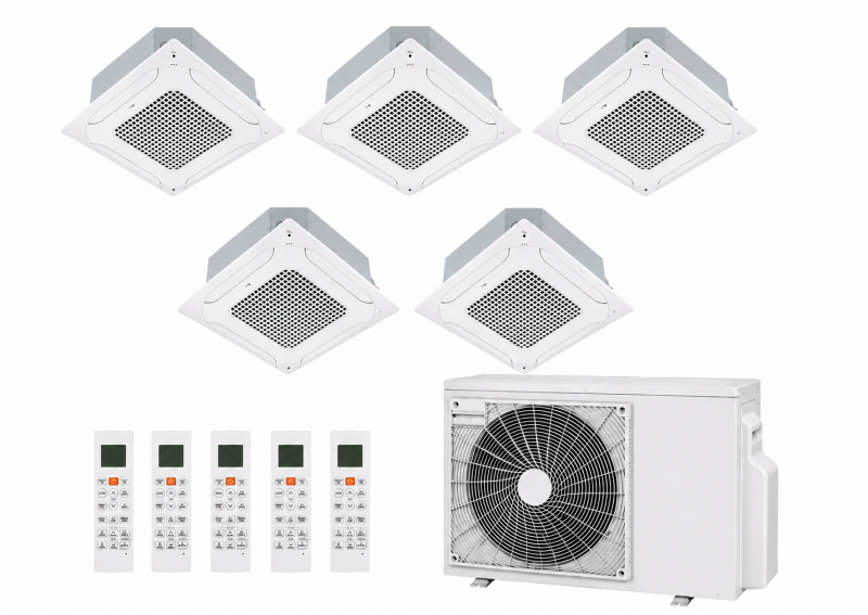 CONJUNTO MULTISPLIT LG CASSETTE 5 X 2300 FG + COND. LG MULTI F INVERTER - 48 12000FRG -R32