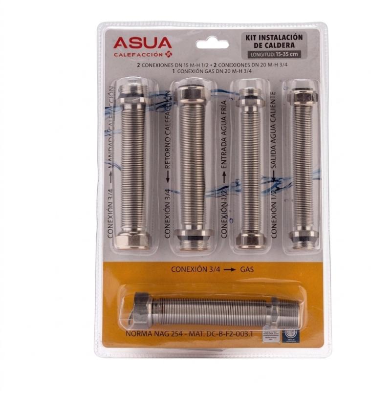 KIT FLEXIBLES EXTENSIBLES GAS -35CM 1/2" Y 3/4"