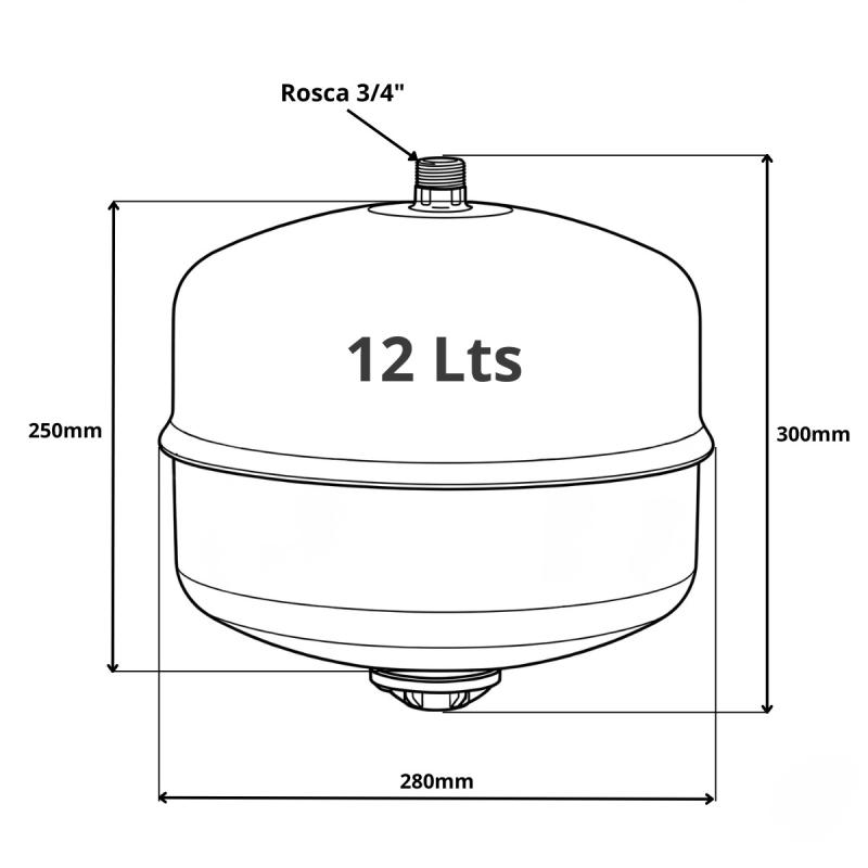 VASO DE EXPANSION GITRAL HIDROBLUE HIDRONEUMATICO 12L 3/4