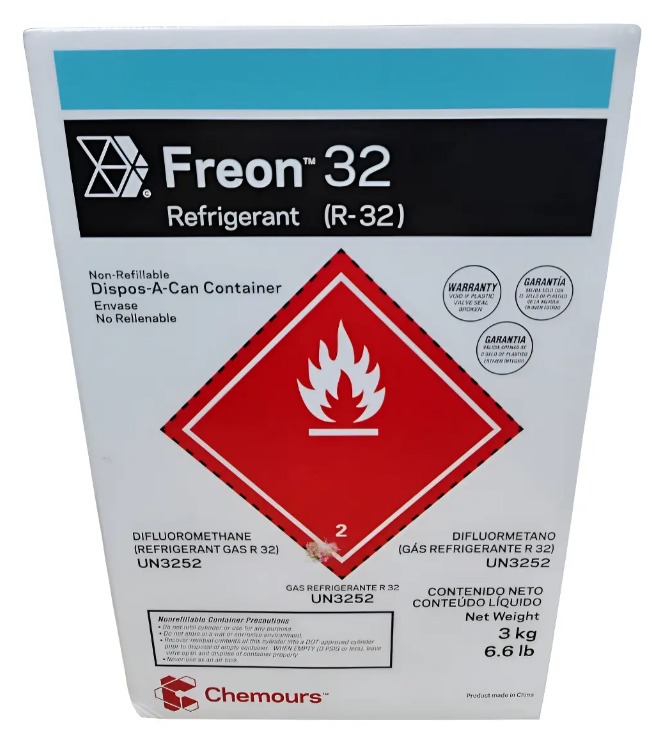 GAS REFRIGERANTE R32 CHEMOURS (FREON) GARRAFA 3KG