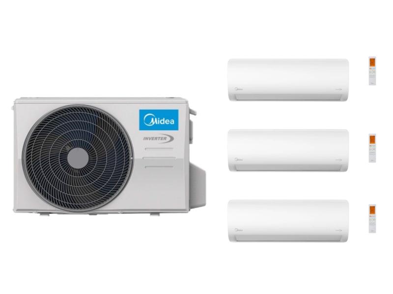 CONJUNTO MULTISPLIT MIDEA SMART PARED 3 X 3520 W + UNIDAD EXTERIOR 10550 W