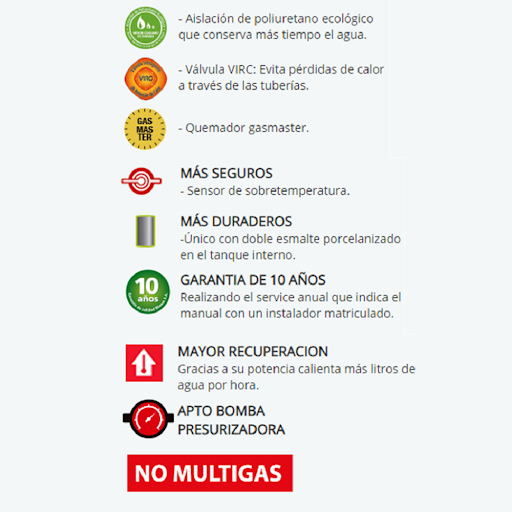 Termotanque Rheem a Gas Natural Pie 160 lts Alta Potencia