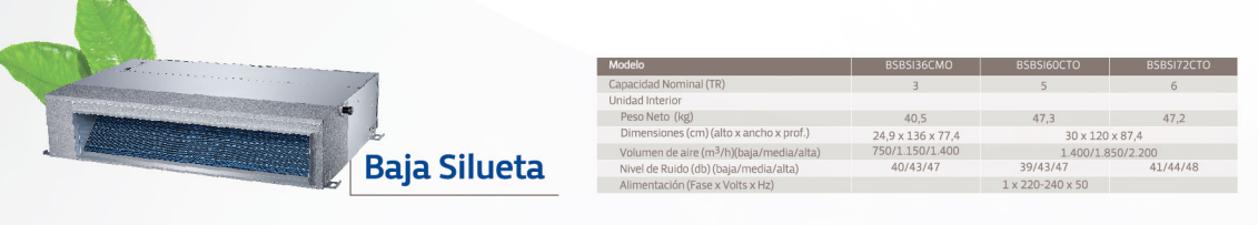 Aire Baja Silueta BGH 6 TR Inverter Frío Calor 18.000 Frigorías