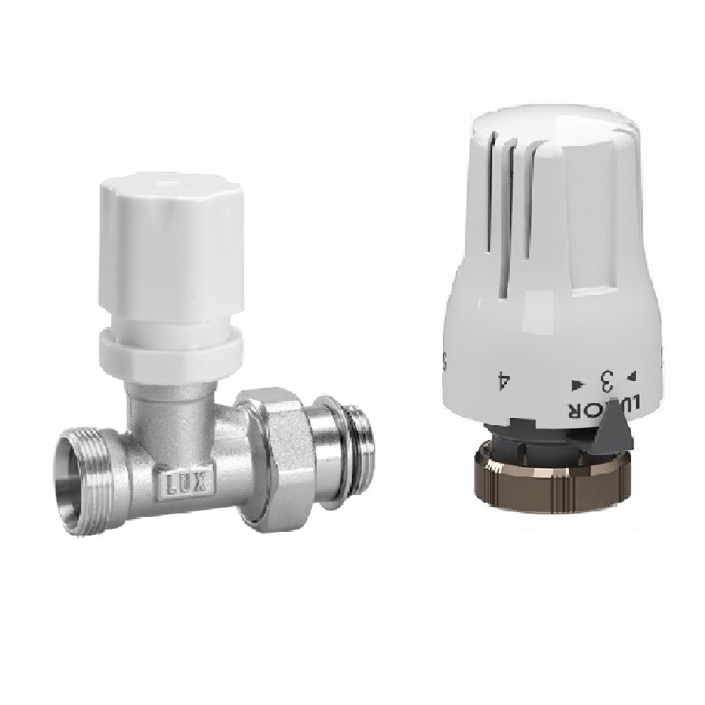 Válvula termotatizable recta Luxor 1/2" con Cabezal
