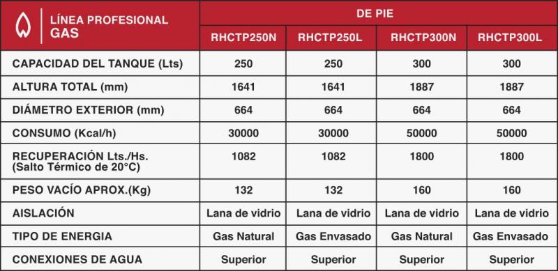 TERMOTANQUE RHEEM  COMER. TERMOPILA 300 LTS GL