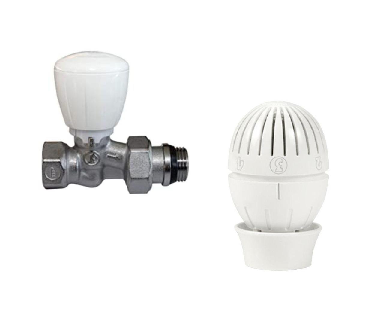 Válvula Termostatizable Recta GIACOMINI 1/2" con Cabezal