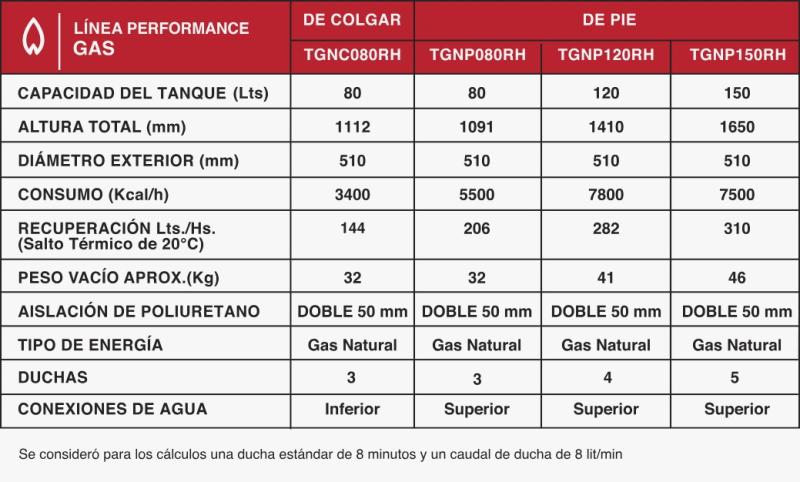 TERMOTANQUE RHEEM GAS NATURAL PIE 80 LTS CARGA SUPERIOR
