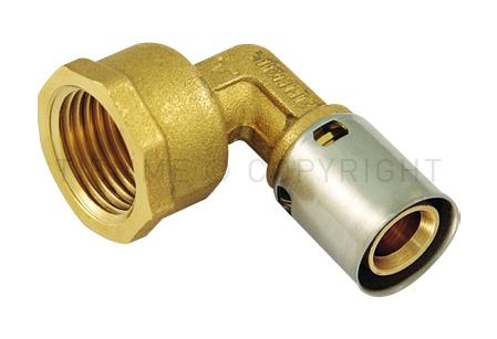 Codo Con Rosca Hembra 16 mm x 1/2" Tiemme Press Fitting