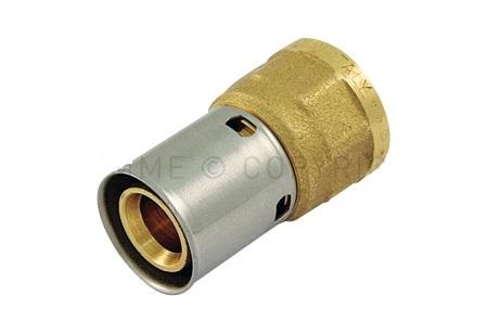 Racor Recto Con Rosca Hembra Tiemme 25 mm x 3/4" Press Fitting