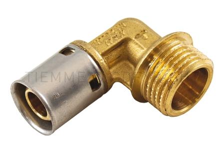 Codo Con Rosca Macho 16 mm x 1/2" Tiemme Press Fitting