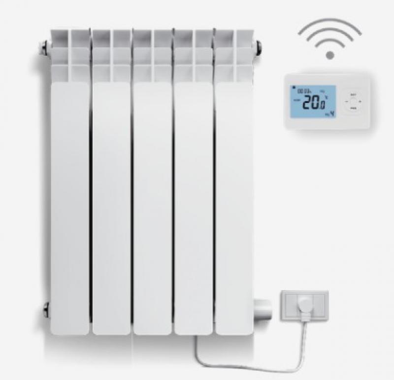 Radiador Euterma Eléctrico  750w con Termostato inalambrico 5 elementos