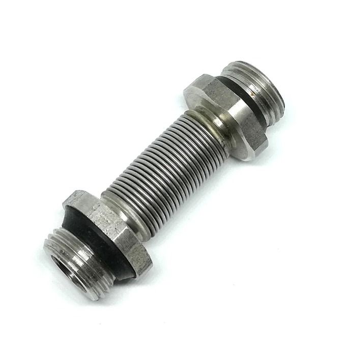 NIPLE HIDRAULICO FLEXIBLE  1/2"X 8 A 12 CM CON ROSETA METALICA X  UNID