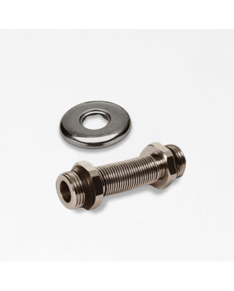 NIPLE HIDRAULICO FLEXIBLE  1/2"X 8 A 12 CM CON ROSETA METALICA X  UNID