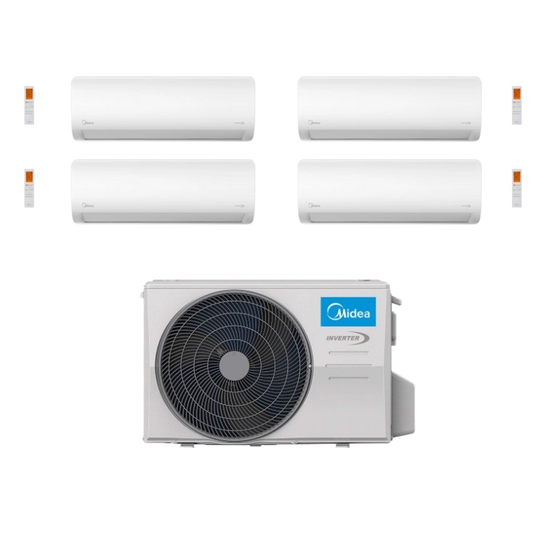 CONJUNTO MULTISPLIT MIDEA SMART PARED 3 X 2640 W + 1 X 3520 + UNIDAD EXTERIOR 12310 W