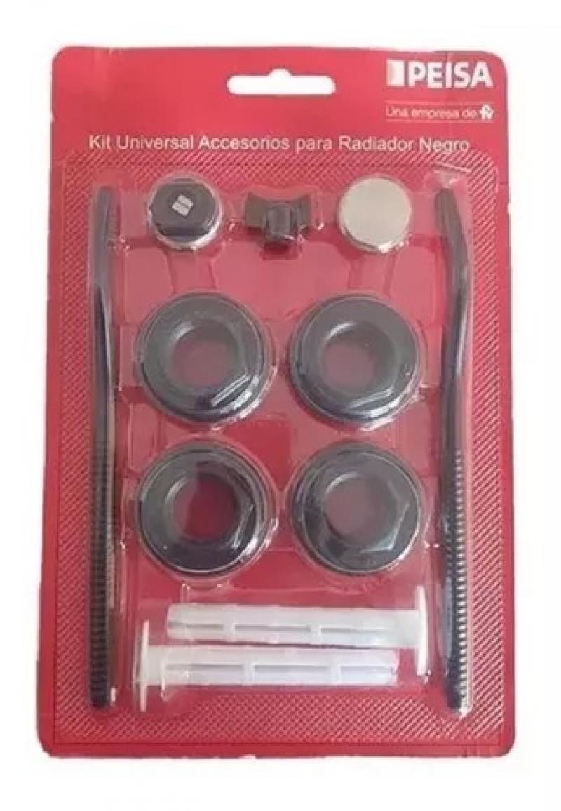 KIT UNIVERSAL DE ACCESORIOS PARA RADIADORES NEGRO PEISA