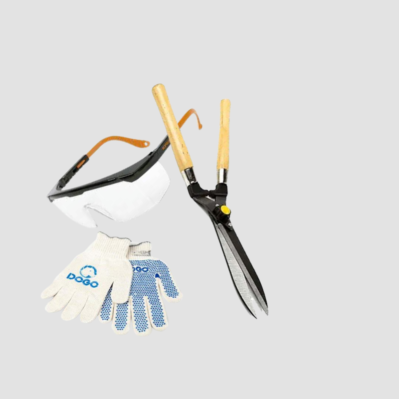 Combo Labor Tijera Cortacerco 12 Lab00375 + Guante Moteado DOG30275 + Truper Lentes De Seguridad Gris 14213