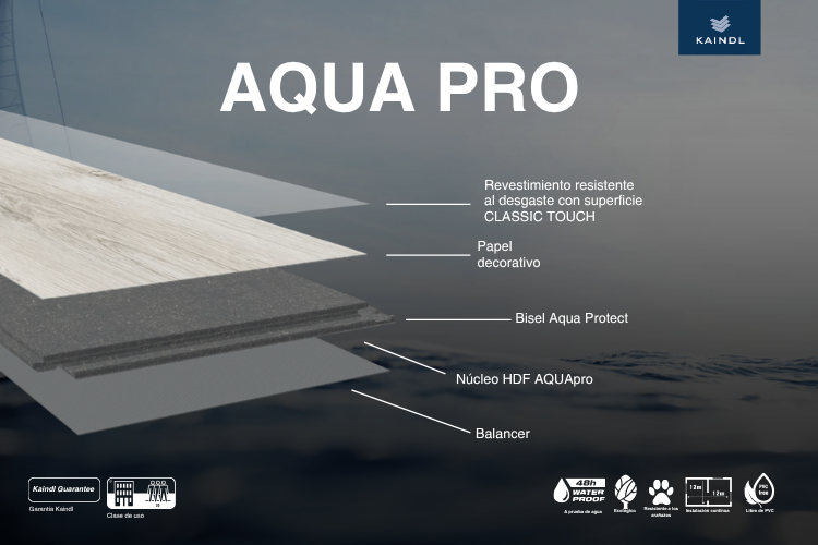 Piso Melamínico Kaindl AquaPro Oak Evok Sunset K5574 8mm