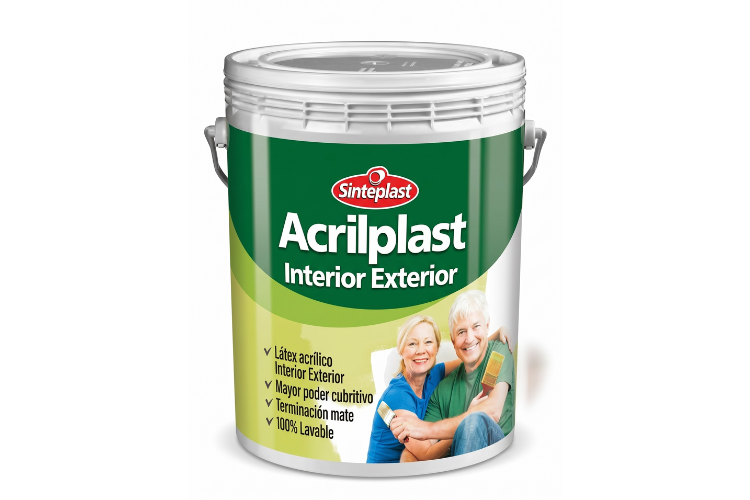 Pintura Látex Interior y Exterior Sinteplast Acrilplast Ocre 20 Litros | Acrílico Mate Profesional Código 82013217