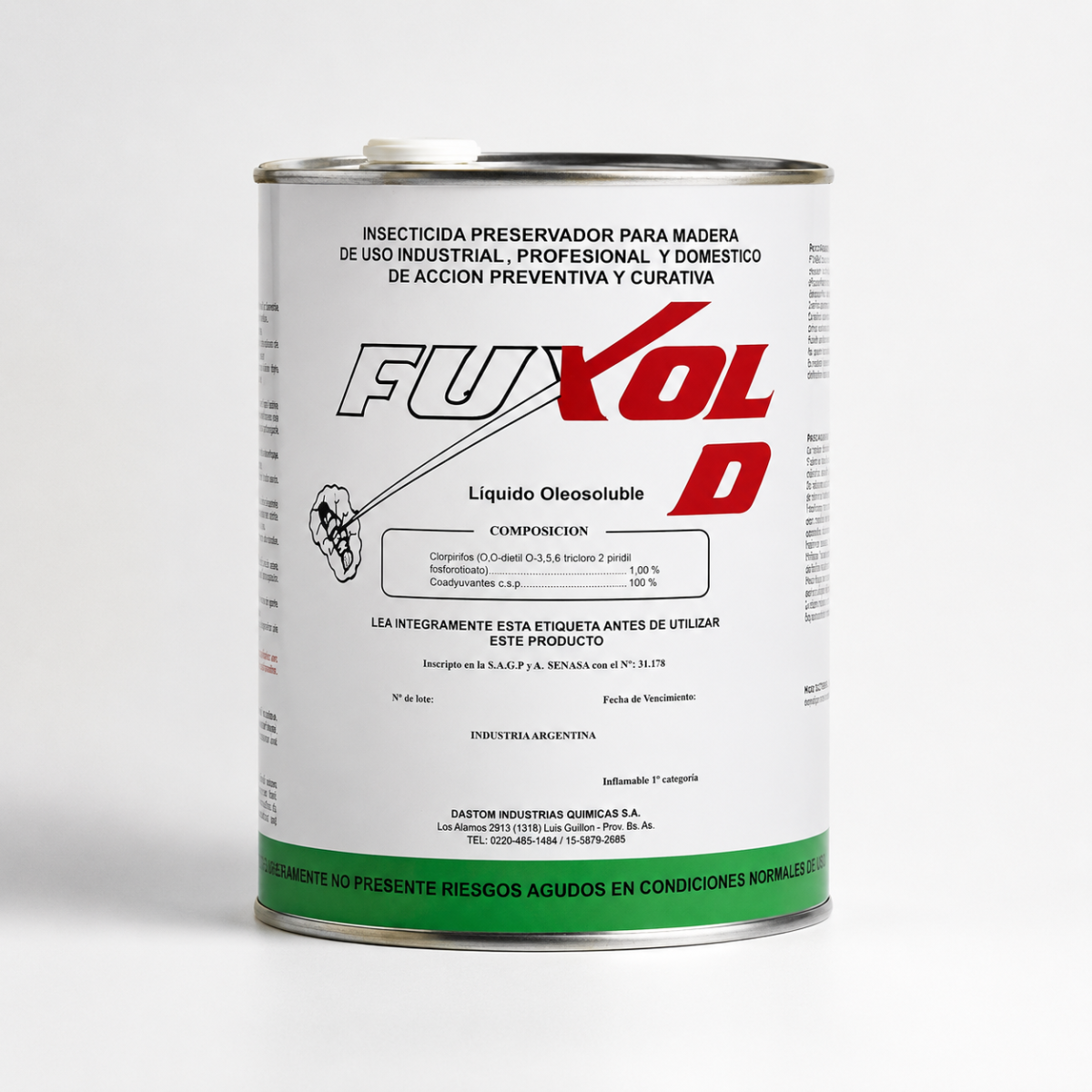 Insecticida Preservador para Madera Fuxol D Dastom - Líquido Oleosoluble 4 litros