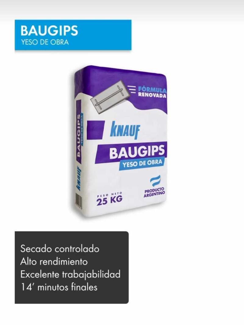Knauf Baugips Yeso de Obra x 25 Kg - Revoque Manual Interior