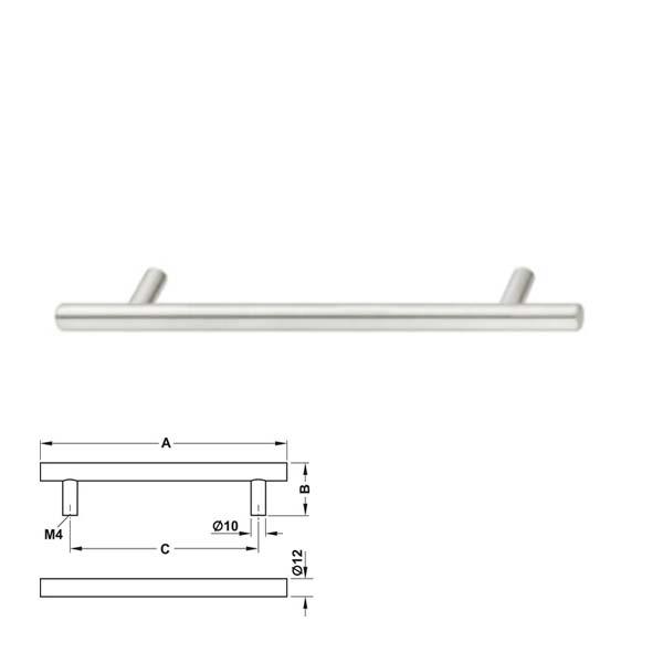 Hafele 155.01.412 Tirador Acero Inoxidable Mate 700x35mm (101.20.017)