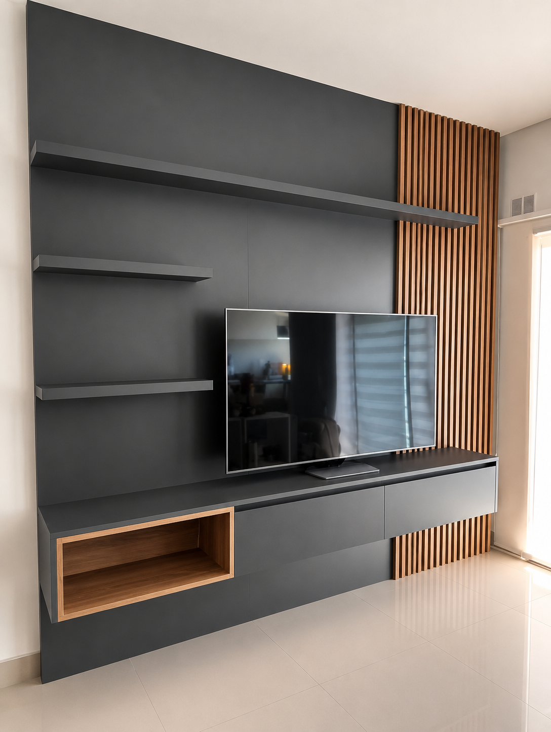 Placa MDF Melamínico Grafito Faplac 1,83 x 2,75 m 18 mm - Línea Lisos