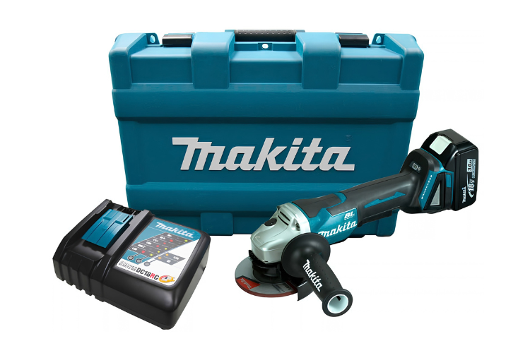 Amoladora Angular Inalámbrica Makita DGA455RF 18V LXT Motor BL 115mm (Kit Completo)