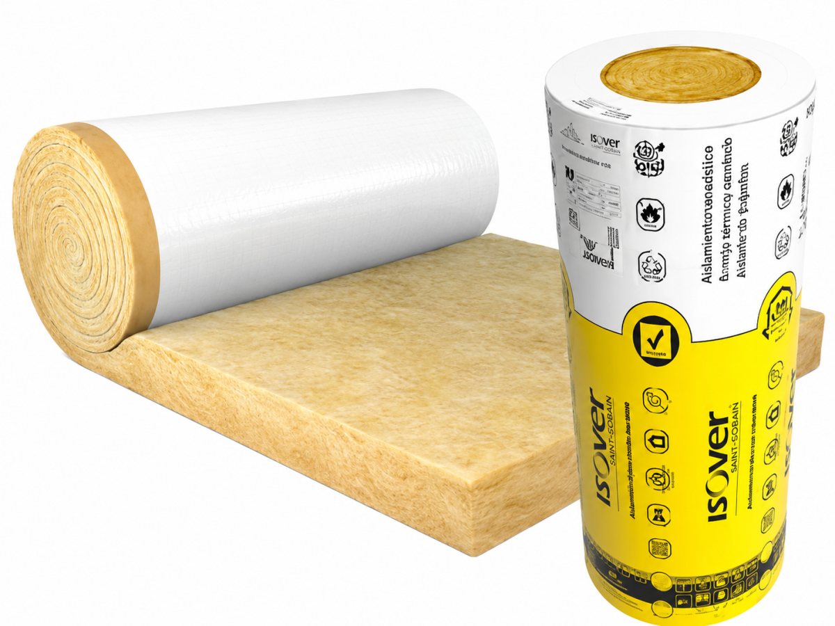 Aislante Fieltro Tensado Blanco Polipropileno Isover 50mm 1,20x14mt (Pack x 16,80m²) 7924025