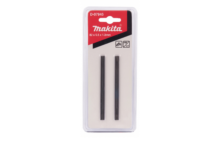Cuchillas Reversibles Mini para Cepillo Eléctrico 82mm Makita D-07945 (Juego x 2 Unidades)