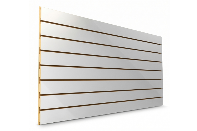 Placa de Panel Ranurado MDF Blanco 18mm 1,83 x 2,60 m (Para Exhibición Comercial)