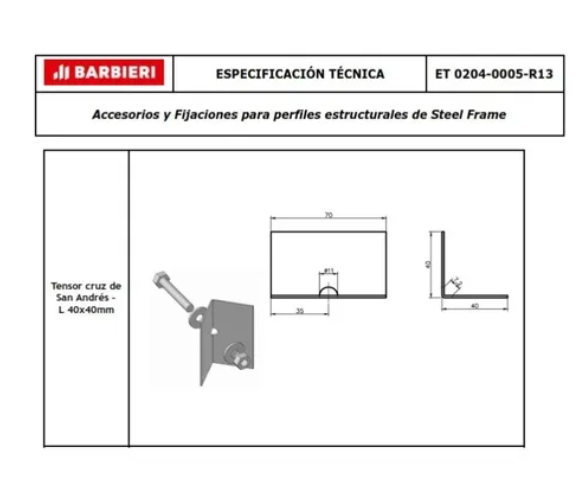 Tensor Barbieri para Cruz de San Andrés con Tornillo