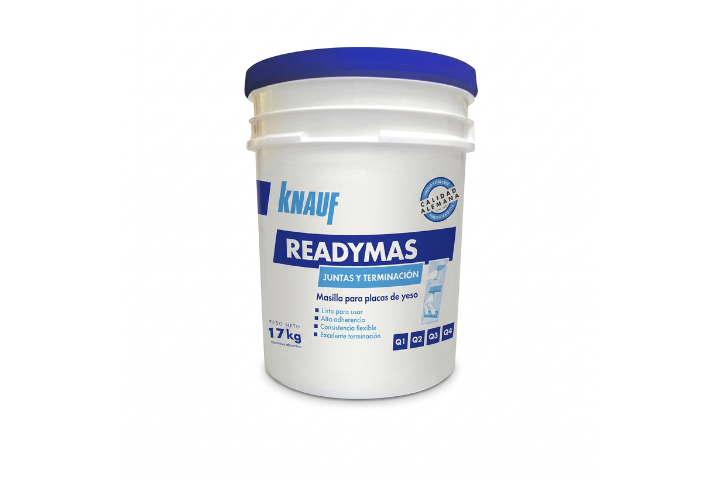 Knauf Masilla ReadyMas Juntas y Terminación - Balde 17 Kgs (Lista para Usar) | Masilla Premezclada Profesional para Placas de Yeso